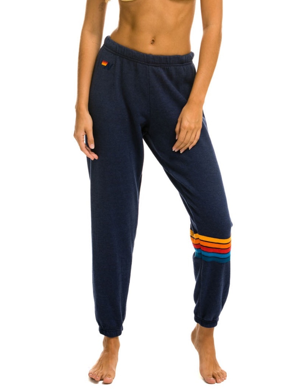 Aviator Nation Rainbow Stitch Sweatpants ~ Navy Size Small - Picture 12 of 14